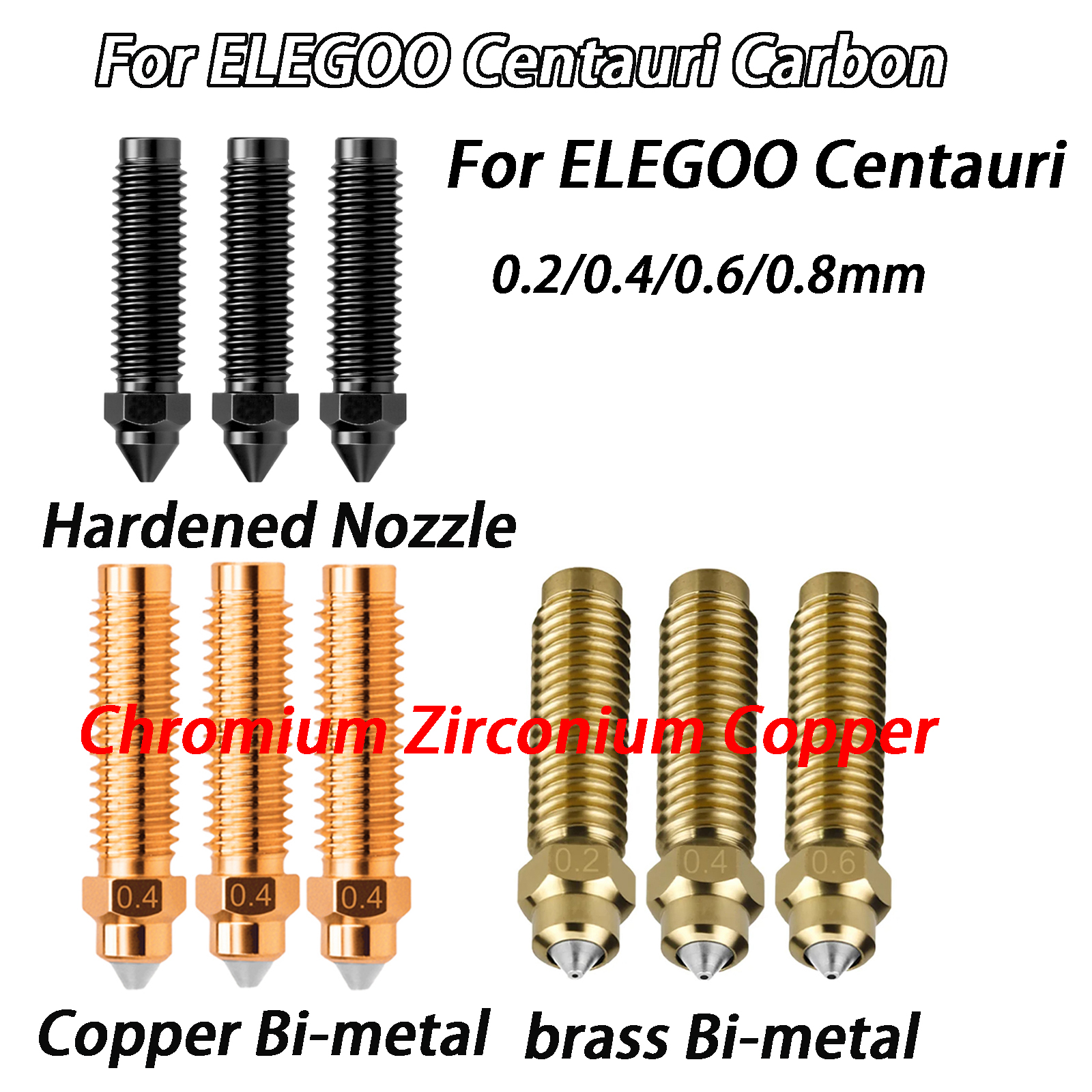 3D Printing Elegoo - Bi-metal Nozzle For ELEGOO Centauri Carbon