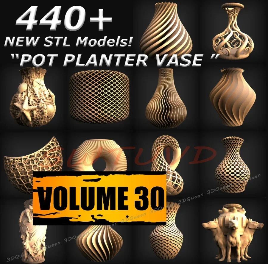 3D Printing Files - 440+ Planter POT Vase STL File