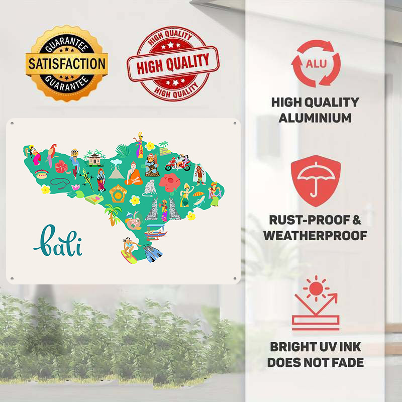 Bali Map Illustration Poster R - 3D Printing Bali recensie en prijs