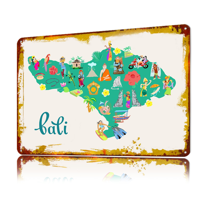 Bali Map Illustration Poster R - 3D Printing Bali recensie en prijs