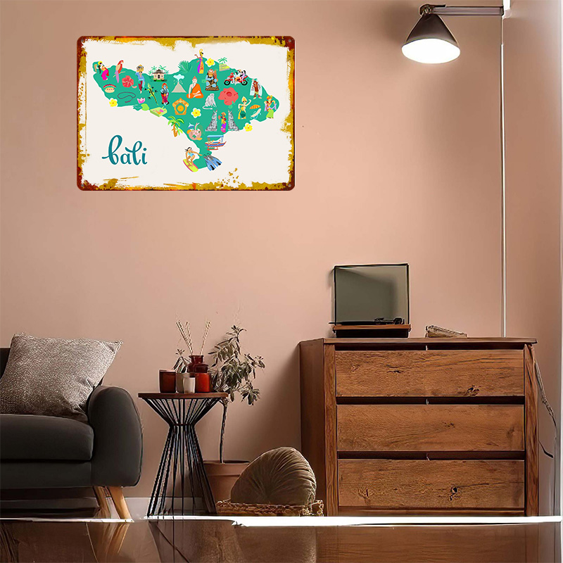 Bali Map Illustration Poster R - 3D Printing Bali recensie en prijs