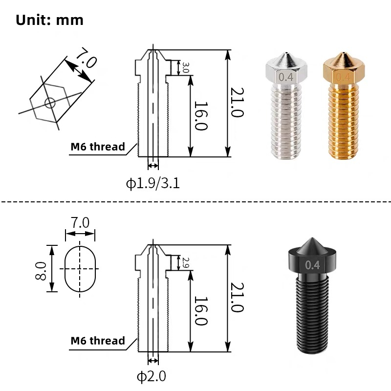 Volcano Nozzle For Artillery S - 3D Printer Nozzle Brass recensie en prijs
