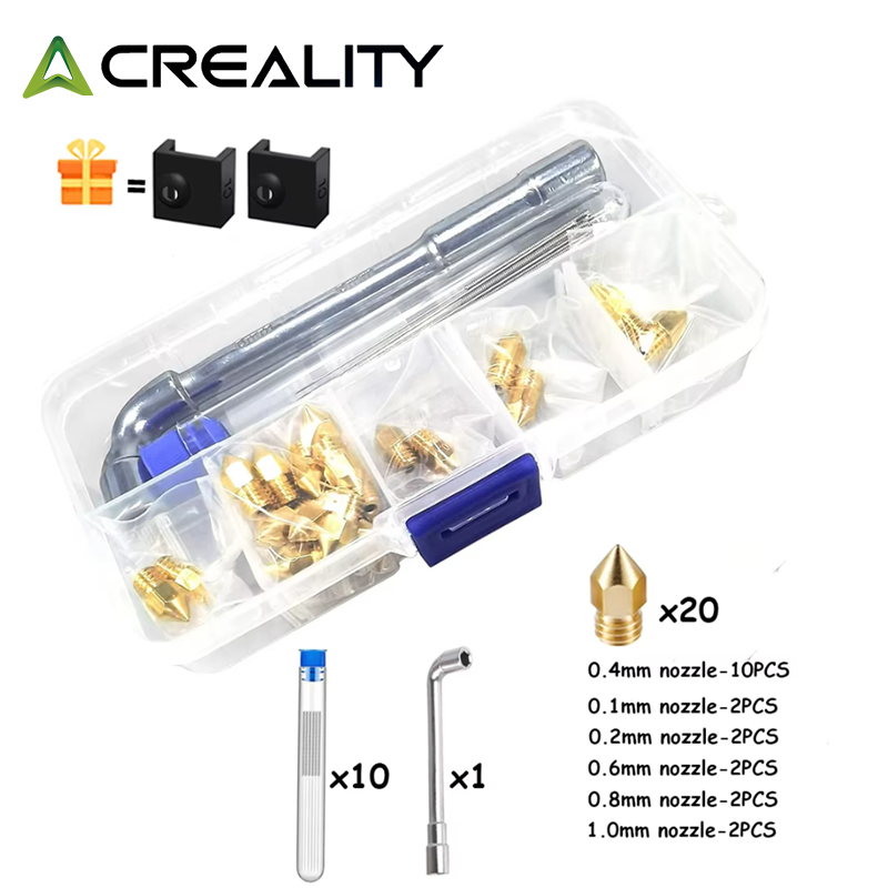 CREALITY 20 Pcs MK8 Brass Nozz - 3D Printer Nozzle Brass recensie en prijs
