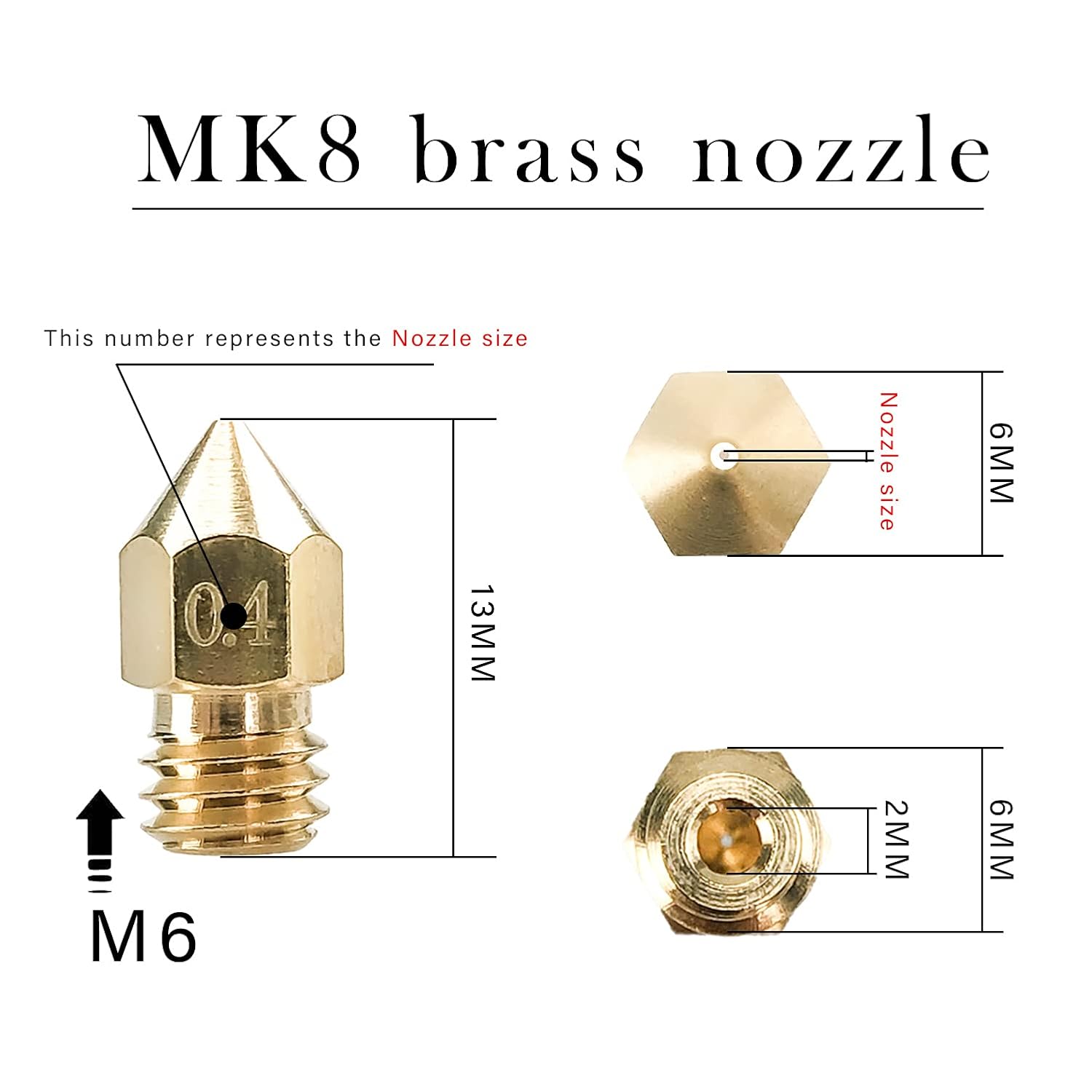 CREALITY 20 Pcs MK8 Brass Nozz - 3D Printer Nozzle Brass recensie en prijs