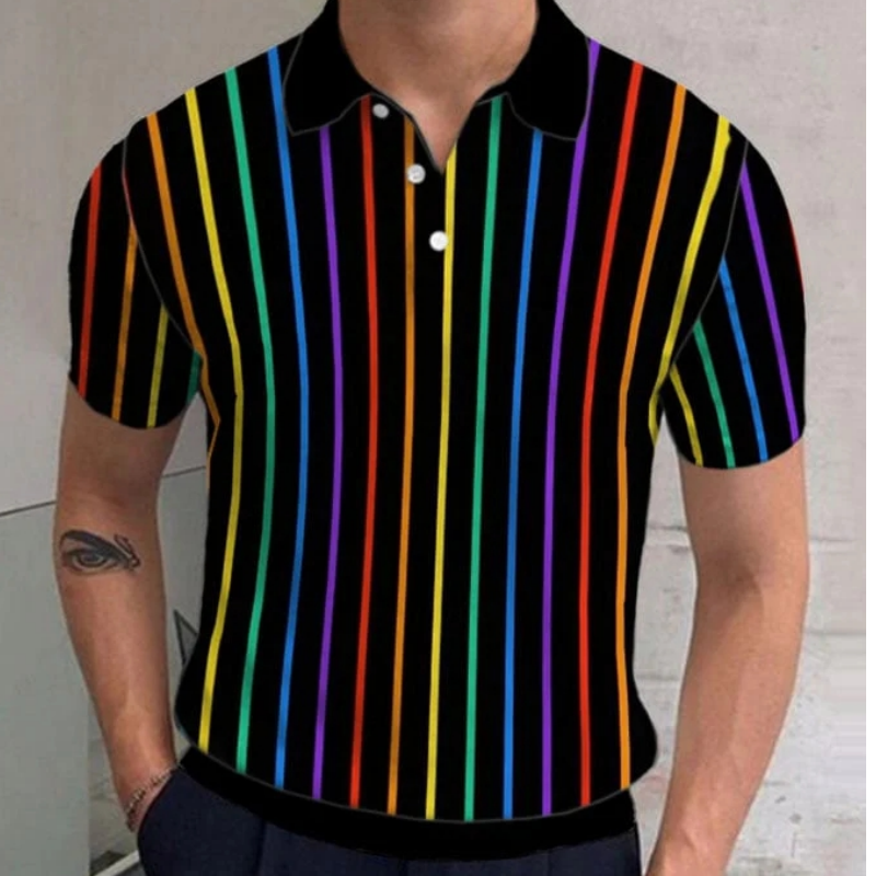 Men's Polo Shirt Gradient rain - 3D Printing On Fabric recensie en prijs