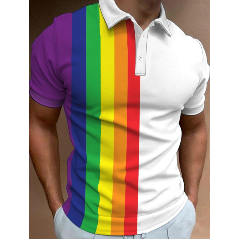 Men's Polo Shirt Gradient rain - 3D Printing On Fabric recensie en prijs