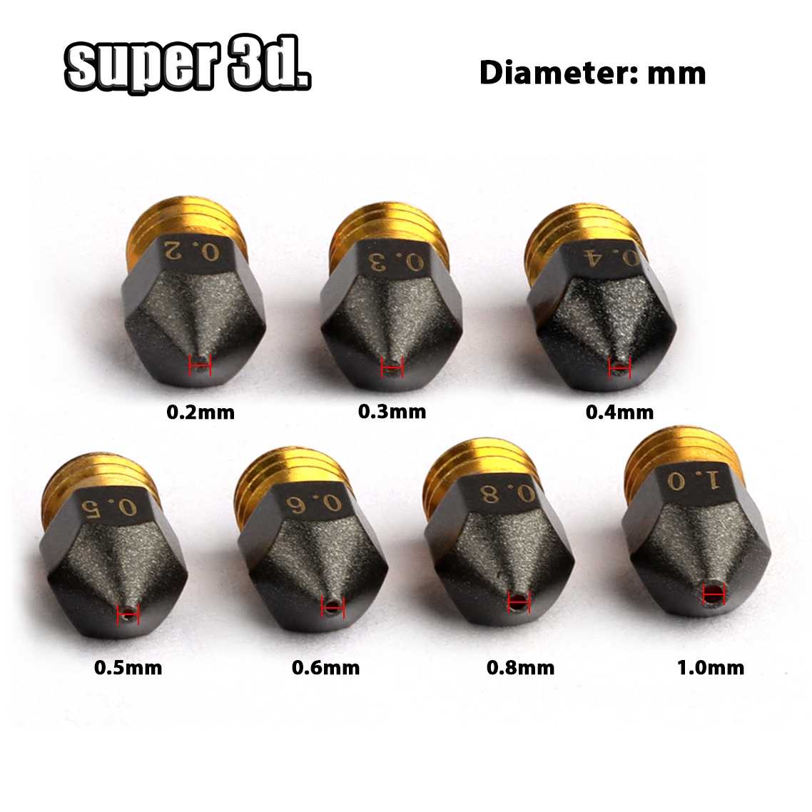 3D Printer MK8 Brass PTFE Nozz - 3D Printer Nozzle Brass recensie en prijs