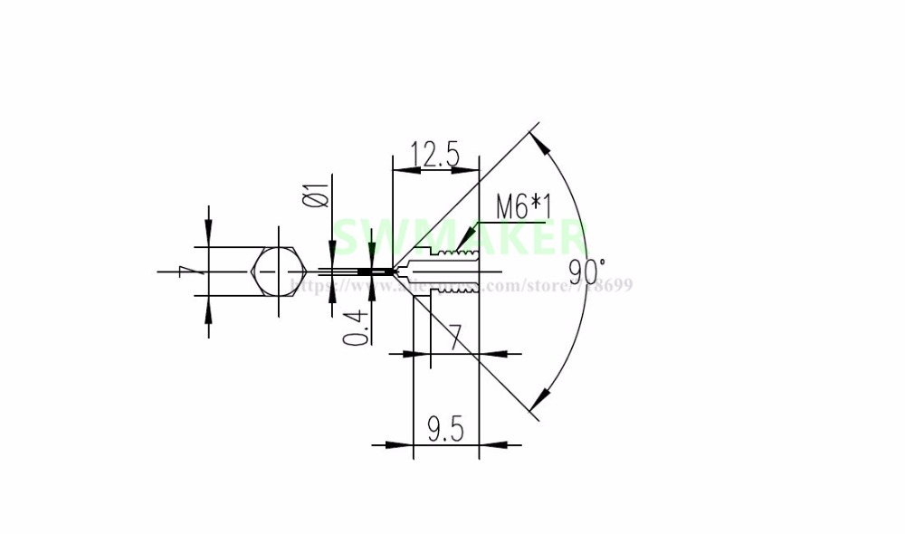 1pcs Ultimaker2 UM2 +Extended  - 3D Printer Nozzle Brass recensie en prijs