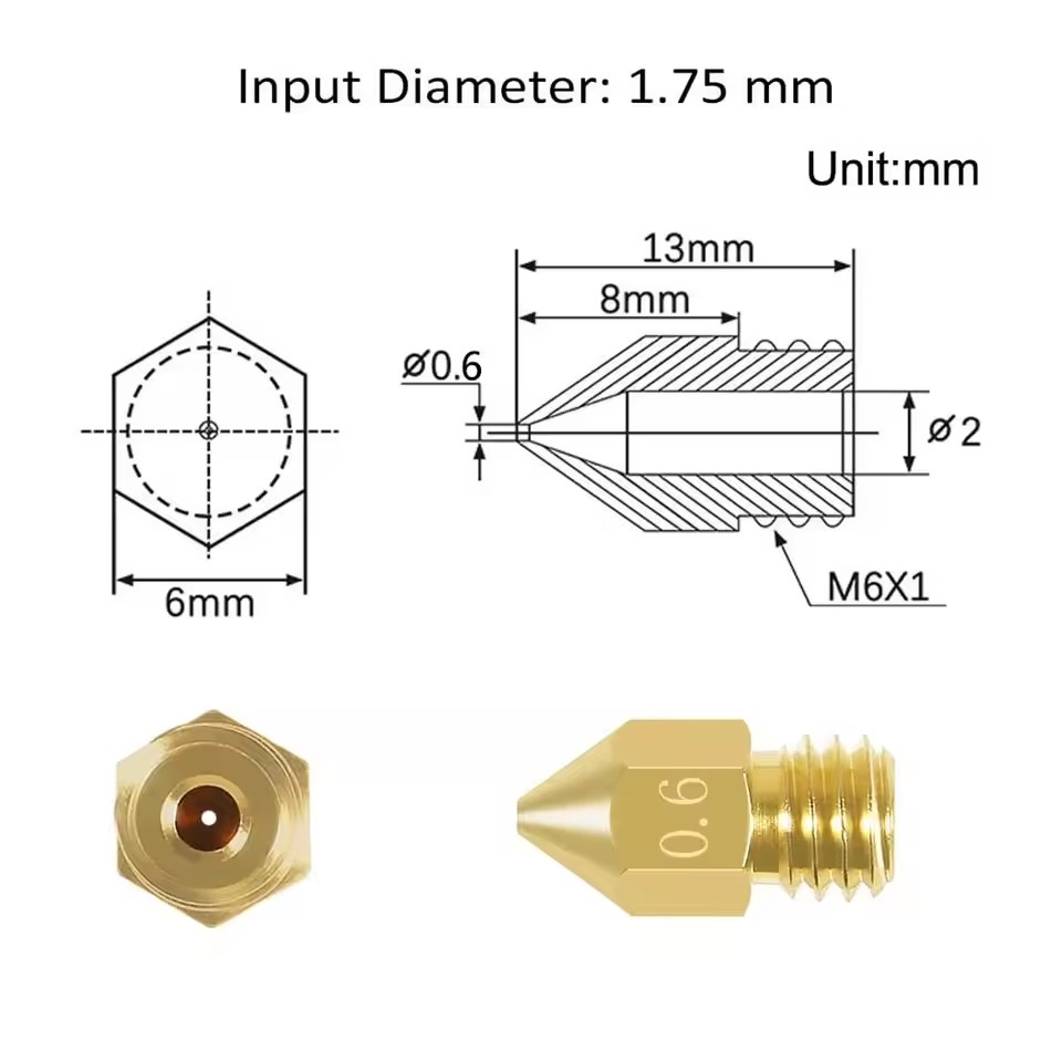 0.4mm MK8 Extruder Nozzle 3D P - 3D Printer Nozzle Brass recensie en prijs