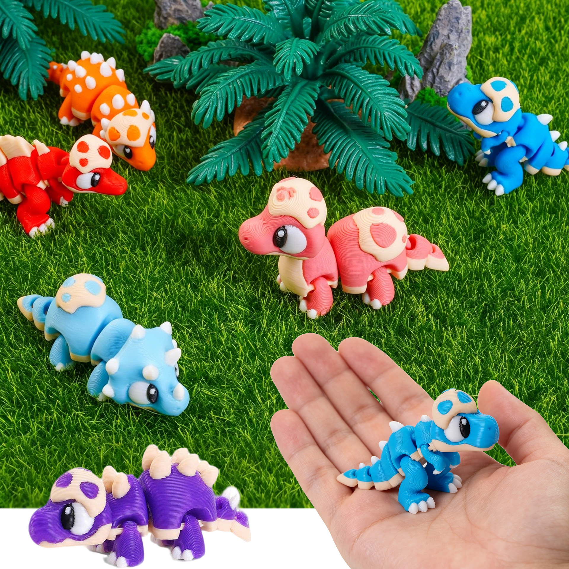 Set 3D Printed Mini Dinosaur T - 3D Printing Examples recensie en prijs