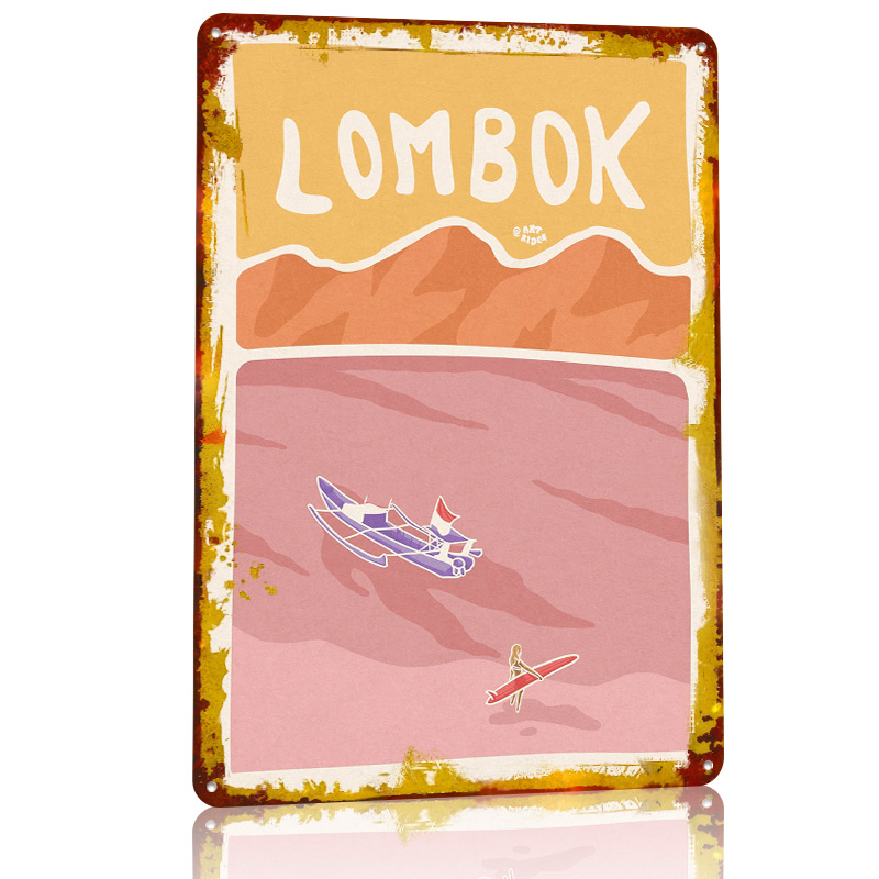 Bali Lombok Surf Poster Retro  - 3D Printing Bali recensie en prijs