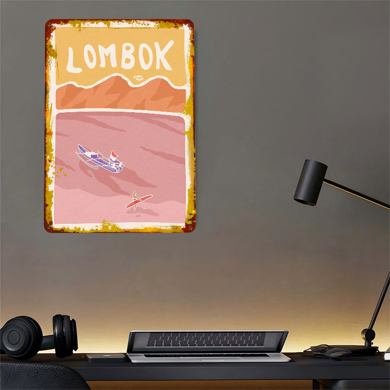 Bali Lombok Surf Poster Retro  - 3D Printing Bali recensie en prijs